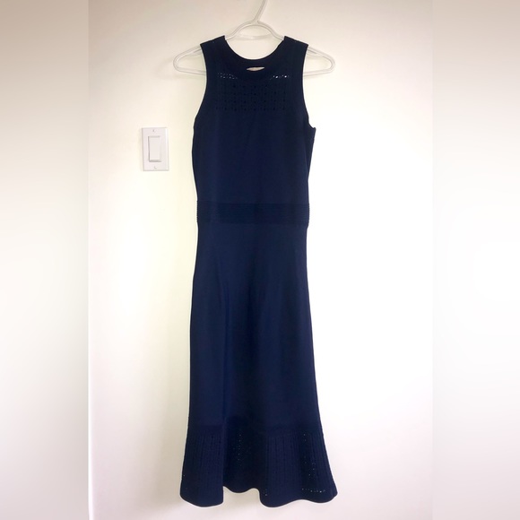 MK Michael Michael Kors sleeveless midi knit navy dress - Picture 7 of 7